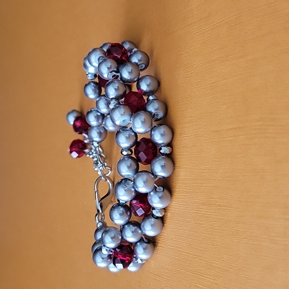 Flower design pearls beads bracelet - Picture 7 of 14